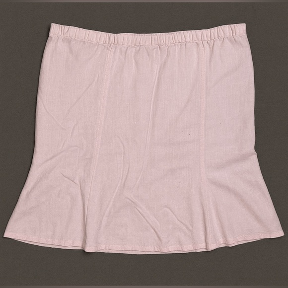 Crossing Pointe Skirt 2XW light Pink Linen Embroidered Drawstring Hem - Picture 7 of 7
